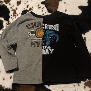 Kids' Gray and Black Monster Truck Shirt